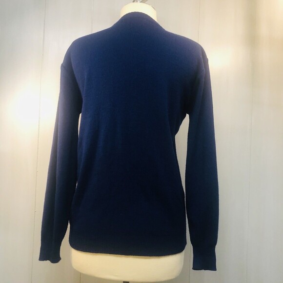 Vintage La Mode Du Golf Royal Blue Cardigan Sweater Button V-Neck Large - Picture 7 of 13